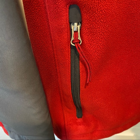Mens Red & Gray Columbia Full Zip Fleece Jacket - Picture 8 of 8